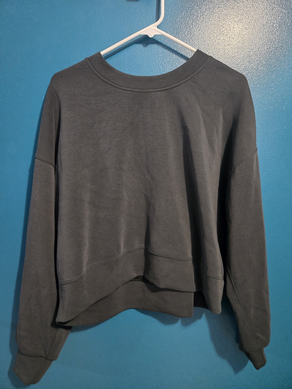 lululemon athletica Charcoal Cropped Crewneck Sweatshirt